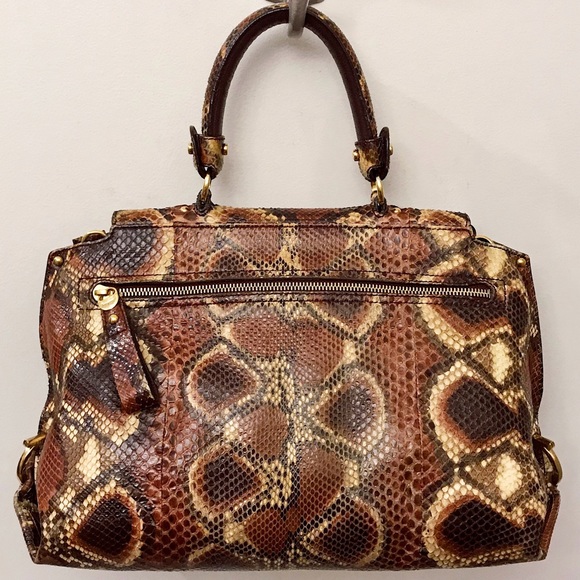 Salvatore Ferragamo Python Snakeskin Sofia Top Handle Medium Tote Bag Italy - Picture 5 of 9